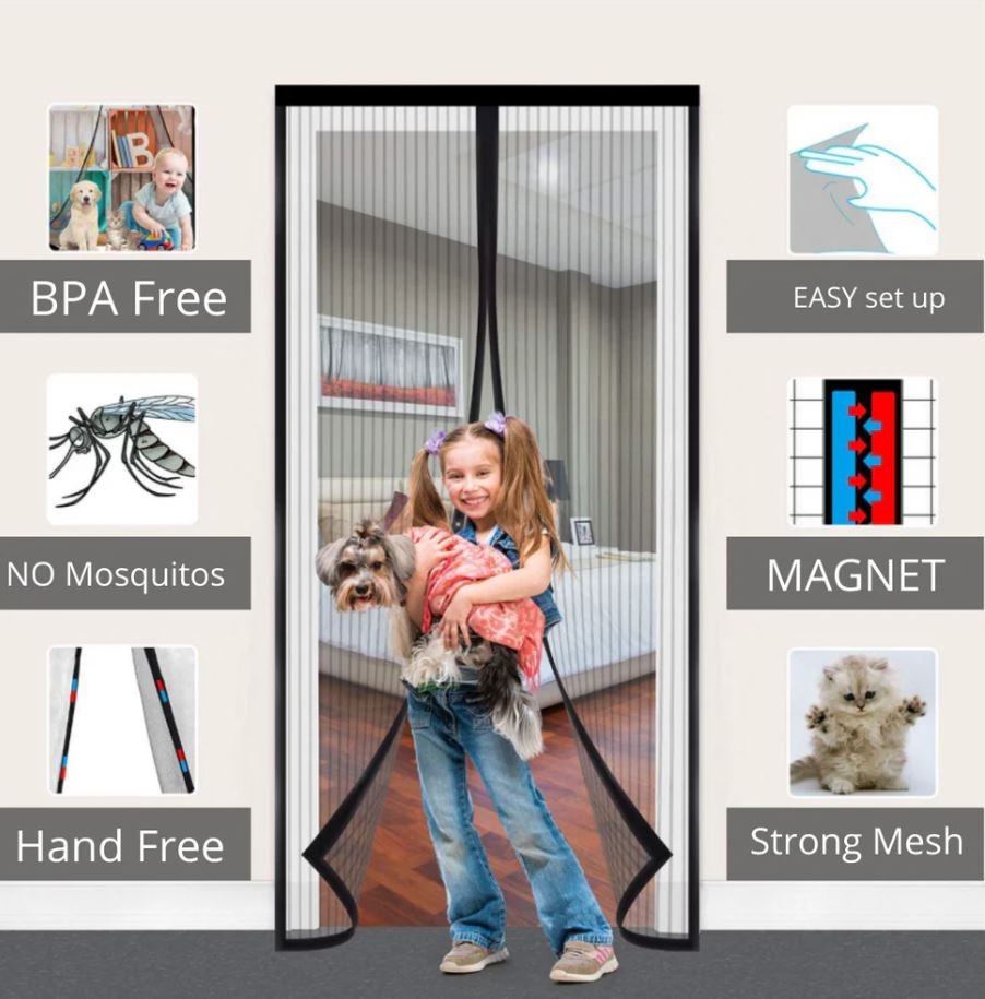 Magnetic mosquito net for door