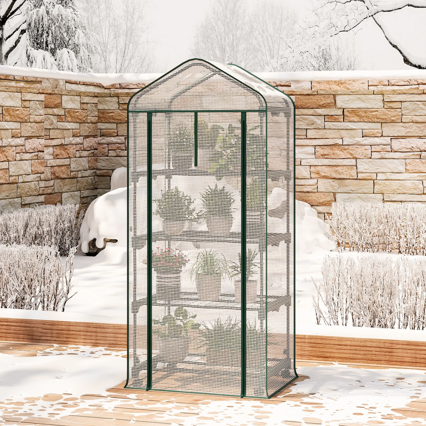 Portable Tomato Greenhouse - Rolling Plant Shelves