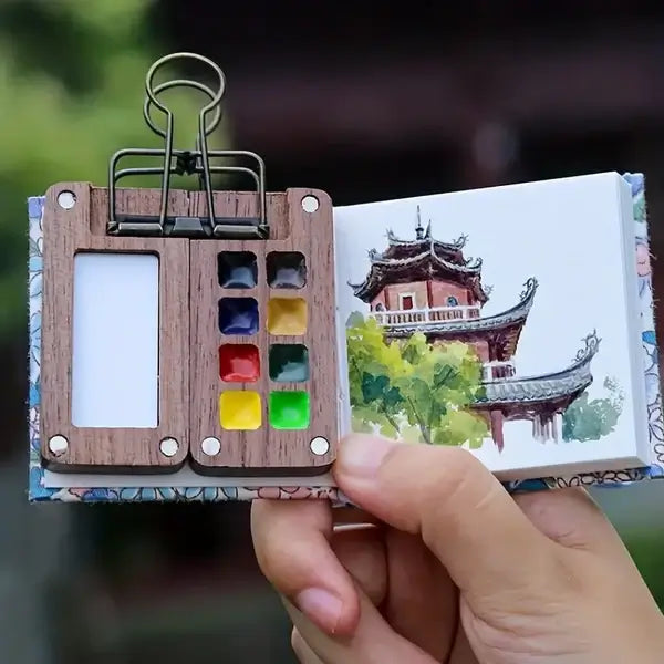 Portable Watercolor Paint Set 24 Colors Travel Kit
