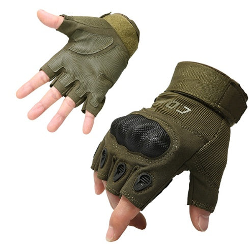 Military Tactical Gloves – Half Finger, Knuckle Protection
