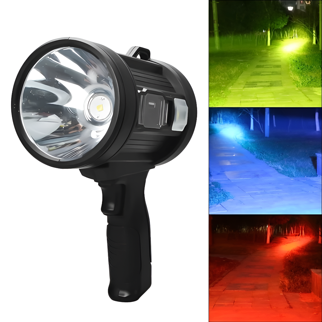 100000 Lumen LED Spotlight – Rechargeable Ultra-Bright Torch