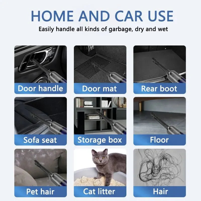 Powerful Wireless Car Vacuum Cleaner - Handheld & Rechargeable