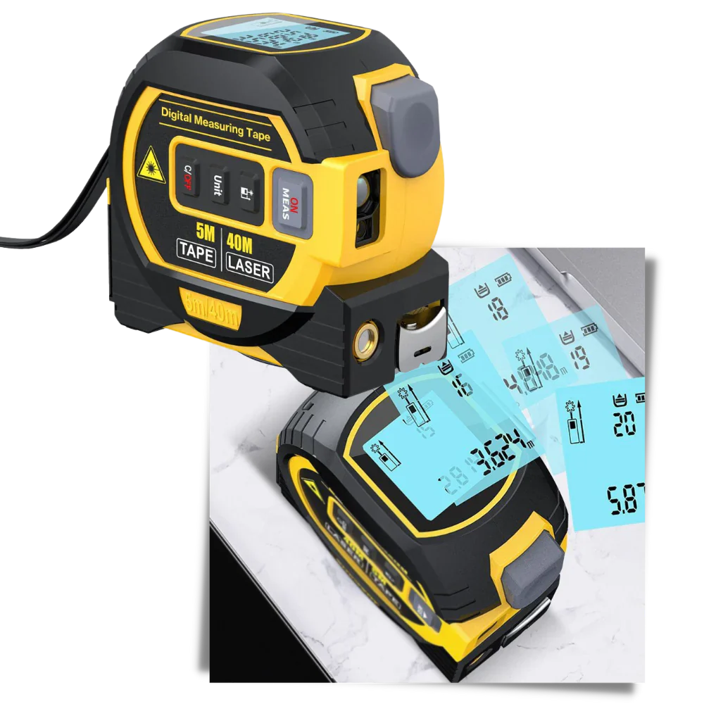 3-in-1 Laser Tape Measure – Volume Measurement Tool 40M