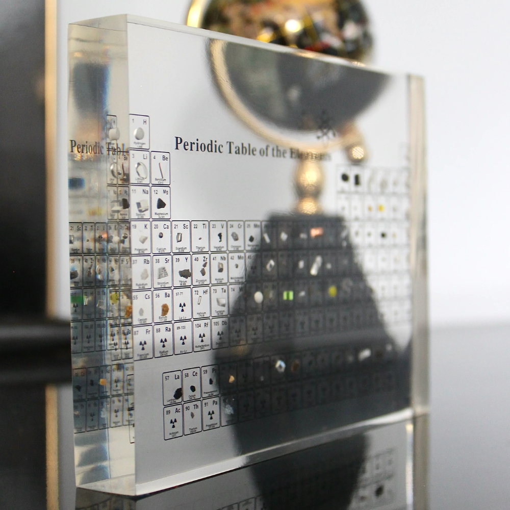 Periodic Table of Real Elements - Educational Acrylic Display