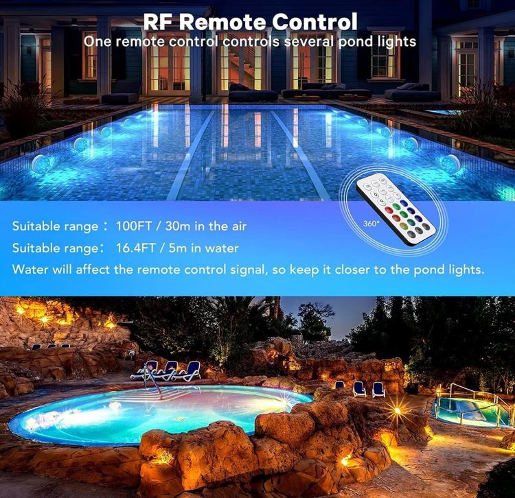 Premium Submersible LED Pool Lights – Remote Controlled RGB, Waterproof & Rechargeable – Perfect for Pools, Hot Tubs, and Fountains