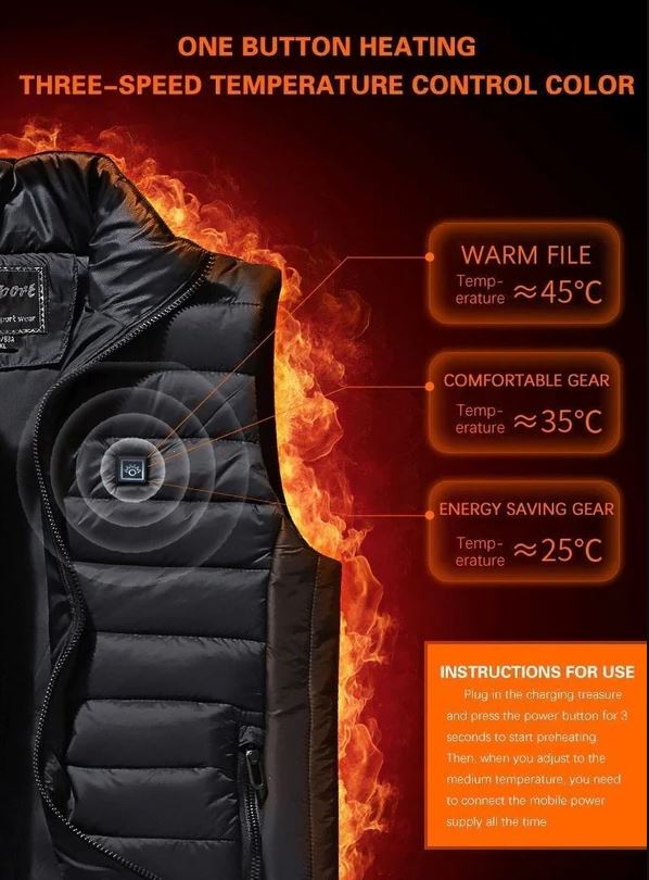 Unisex Heated Vest - Adjustable & Ultra-Warm