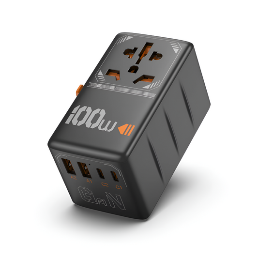 100W Universal Travel Adapter – Compact, Worldwide Charging