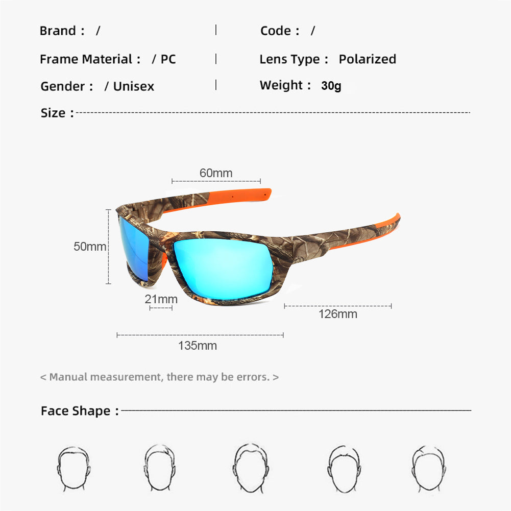 Polarized Camouflage Sunglasses with 100% UV400 Protection