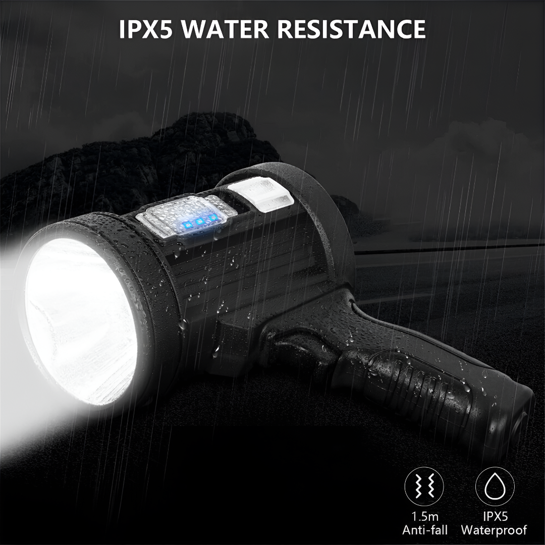 100000 Lumen LED Spotlight – Rechargeable Ultra-Bright Torch
