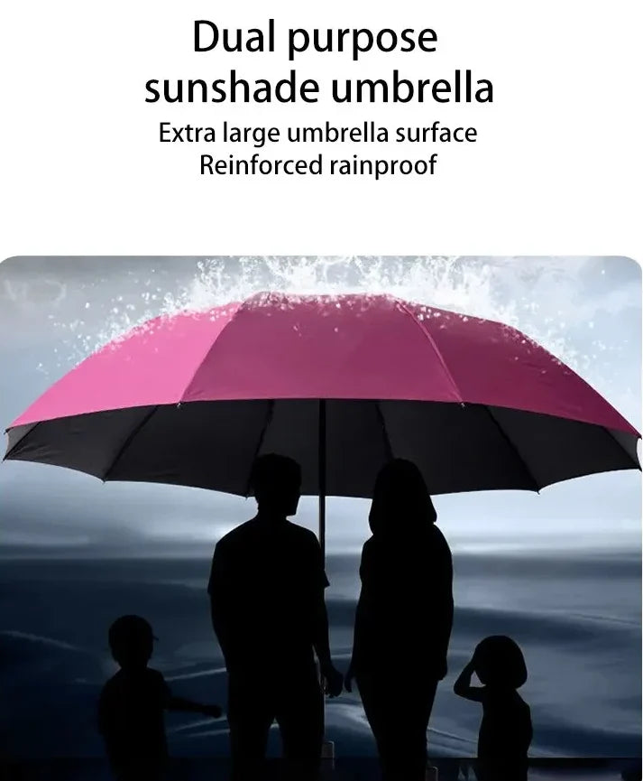 Big Windproof Waterproof Manual Umbrella - Large & Sturdy