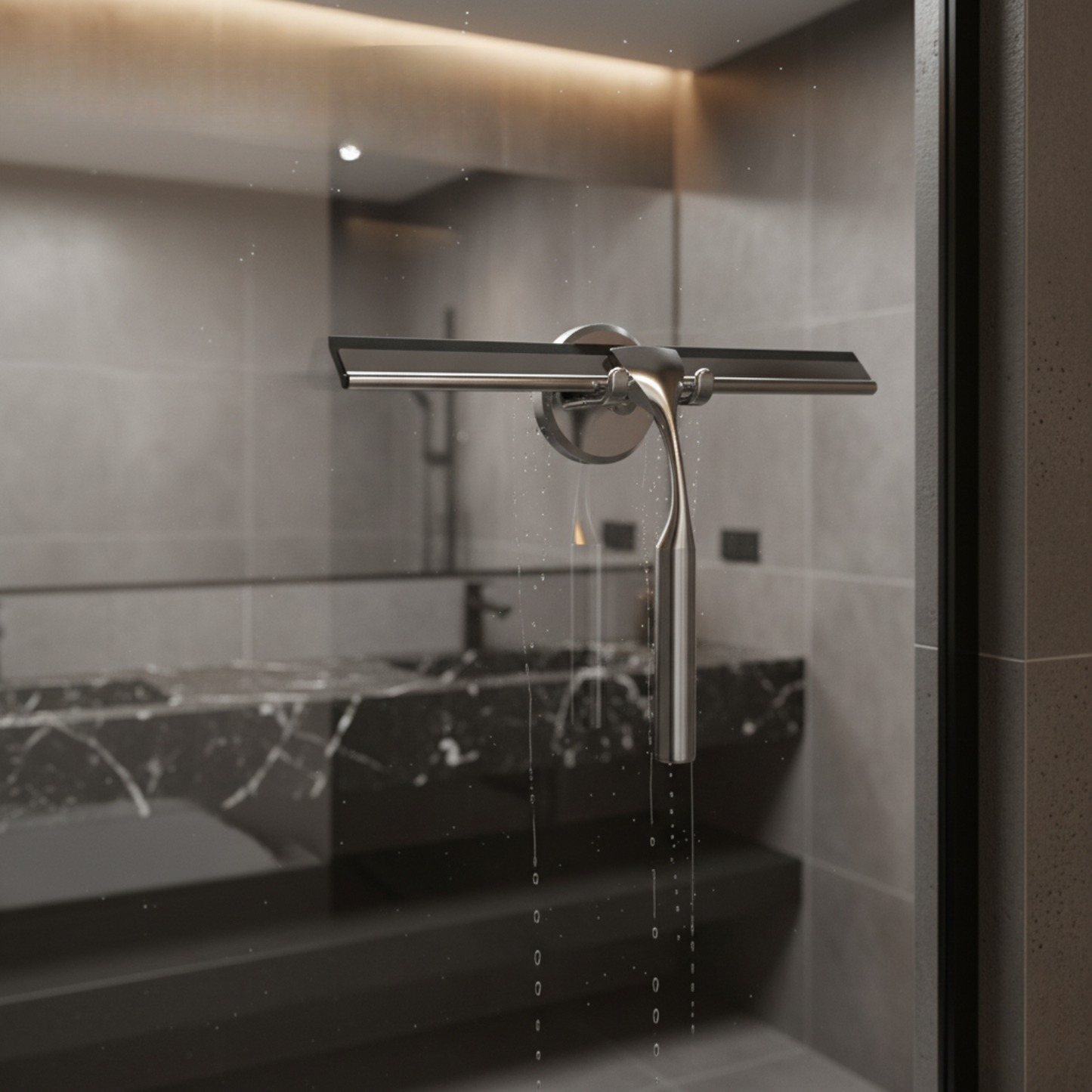 Stainless Steel Window Squeegee with Hook – Shower & Glass