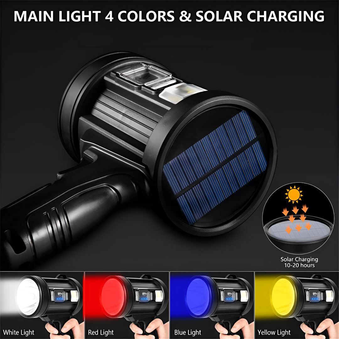 100000 Lumen LED Spotlight – Rechargeable Ultra-Bright Torch