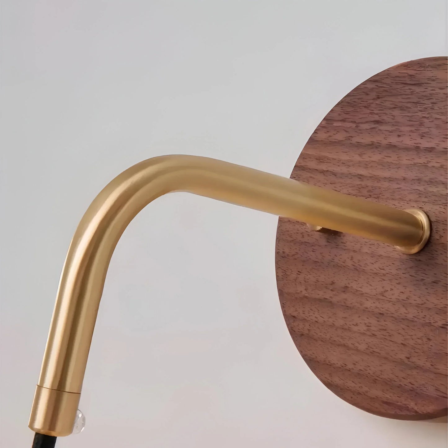 Walnut Brass Wall Light Modern Accent Lamp