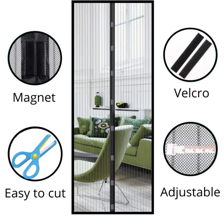 Magnetic mosquito net for door
