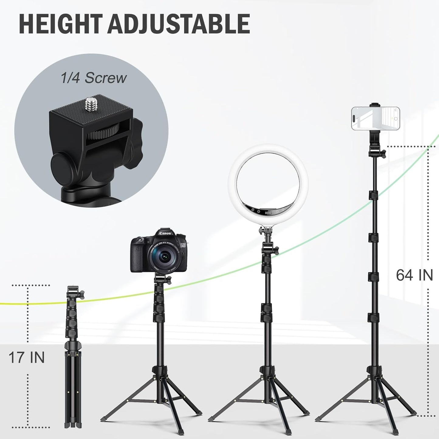 Portable Tripod Mount Stand - Extendable, Lightweight, Multi-Use