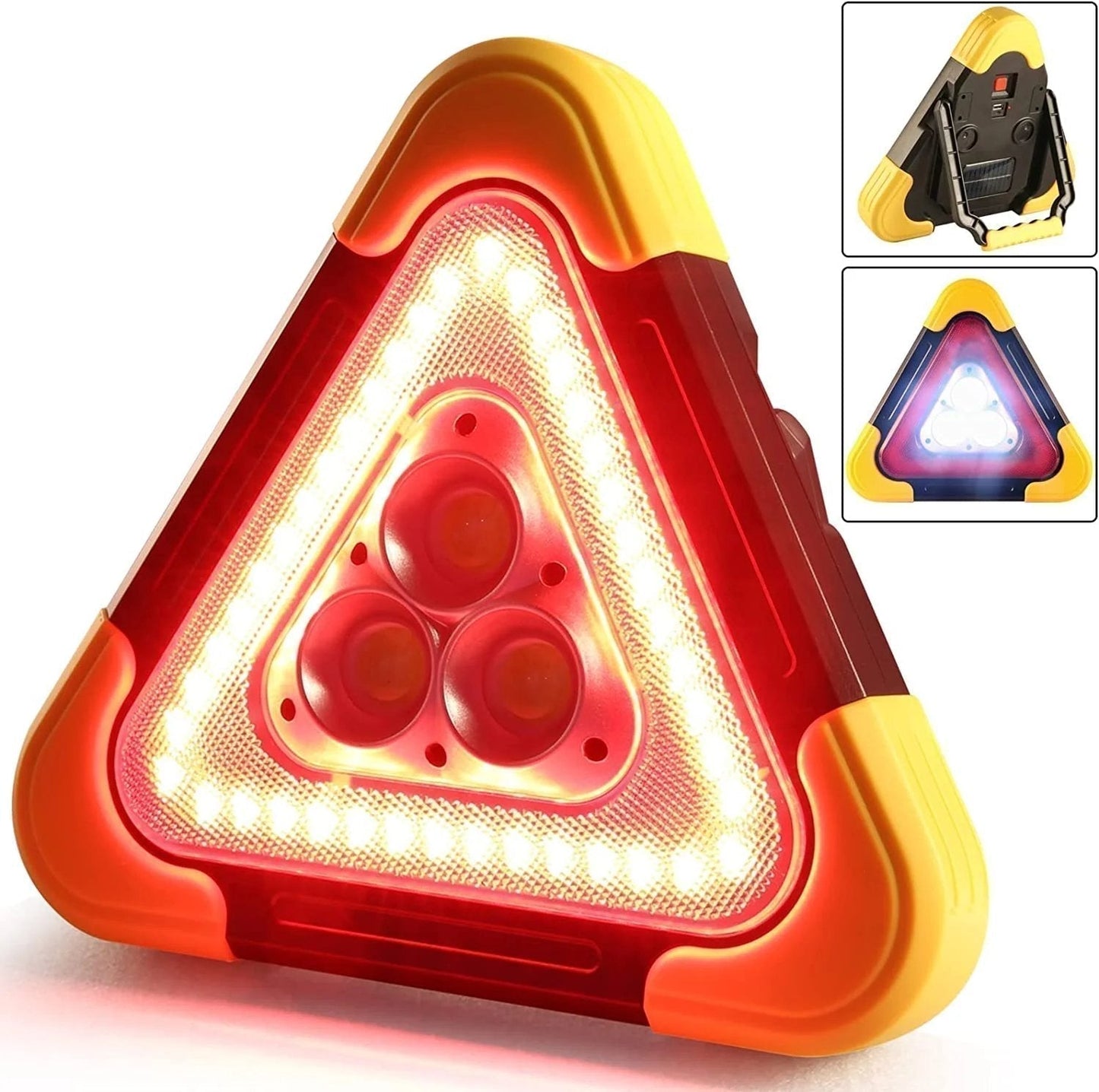 2-IN-1 Solar Emergency Triangular Roadside Signal Light