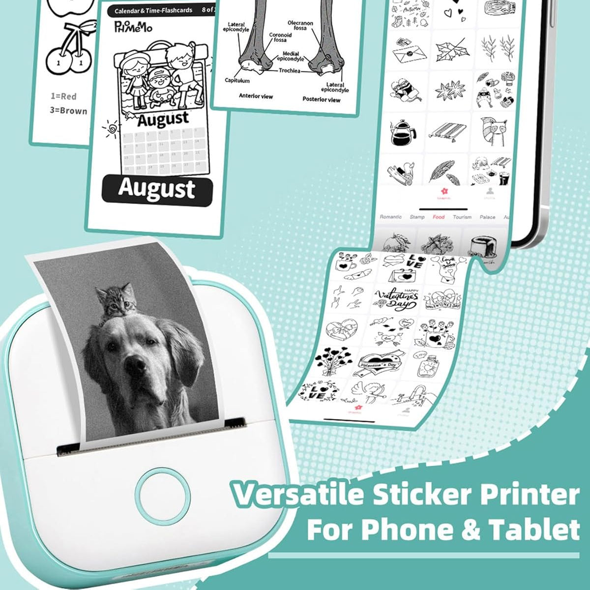 Mini Portable Sticker & Label Printer - Bluetooth, Inkless