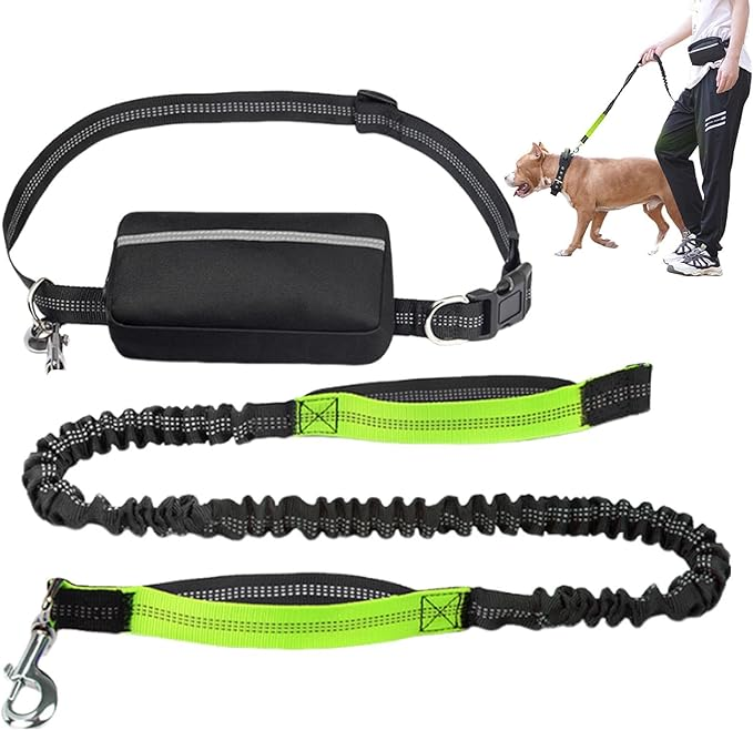 Hands-Free Running Belt Bungee Pet Leash - Adjustable, Shock-Absorbing, Safe