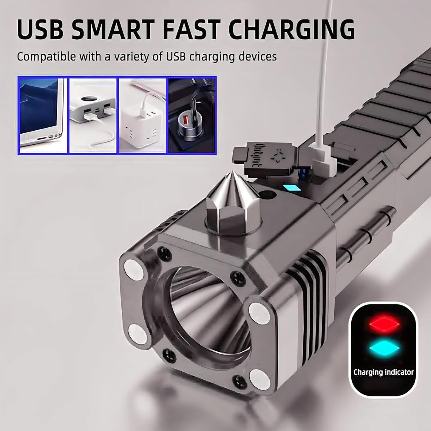 High-Power Tactical Flashlight - LED, Long Distance Beam