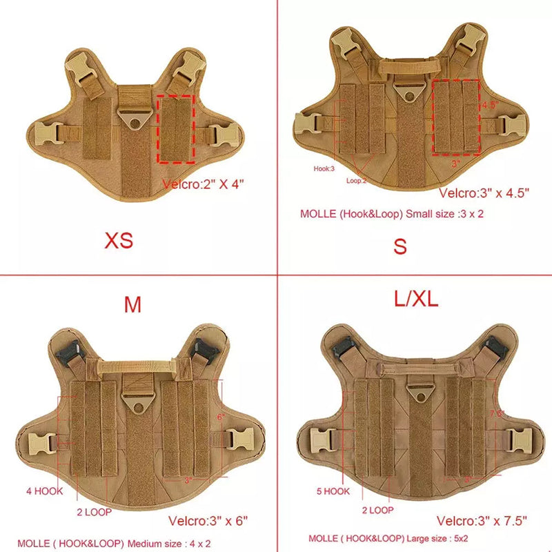 Tactical Dog Harness Vest – Adjustable w/ Handle for GSD