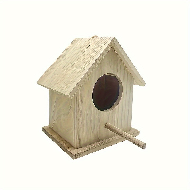 Wooden Hanging Bird House – Outdoor Nest Box Shelter