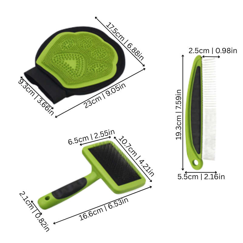 Pet Bath Brush Comb Set - Grooming & Cleaning Tool