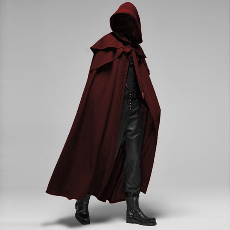 Gothic Velvet Hooded Cloak – Unisex Black Cape