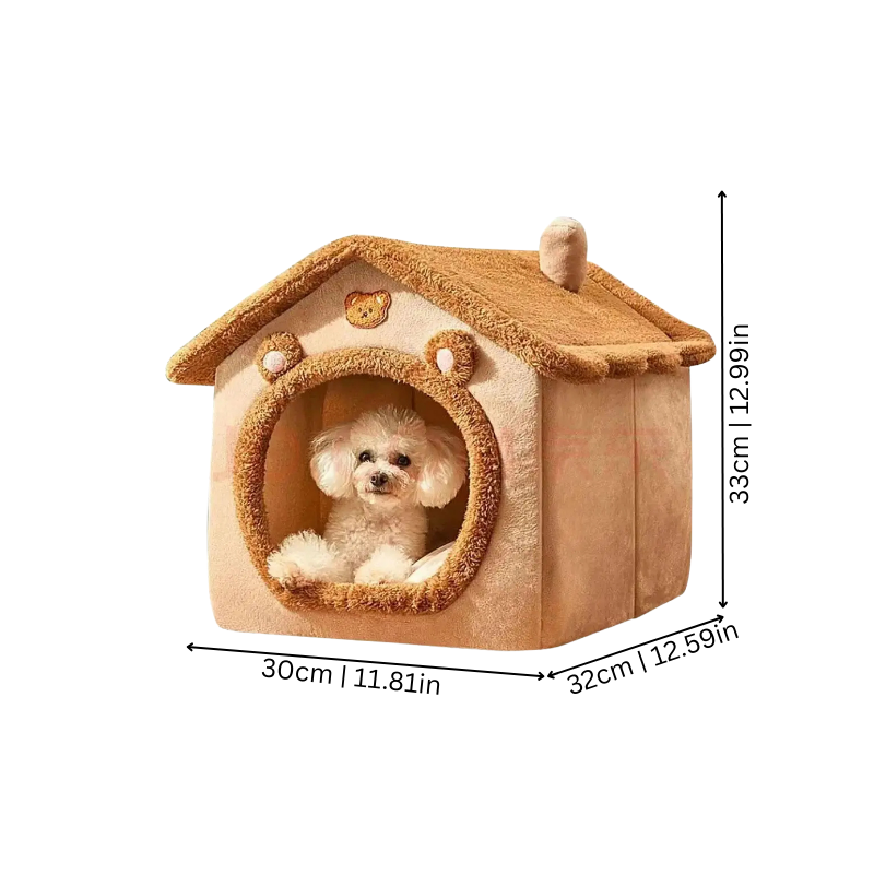Soft Pet Bed House - Warm Cozy Dog & Cat Bed