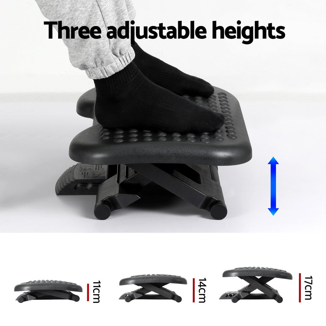 Adjustable Under Desk Foot Rest β Ergonomic Acupressure