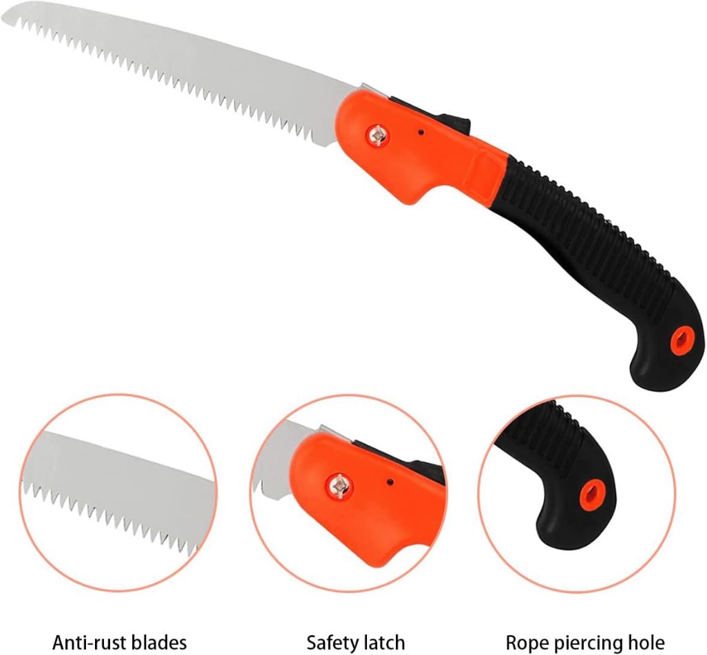 Foldable Hand Saw - Heavy Duty, Sharp Blade, Compact, Portable for Outdoor Use