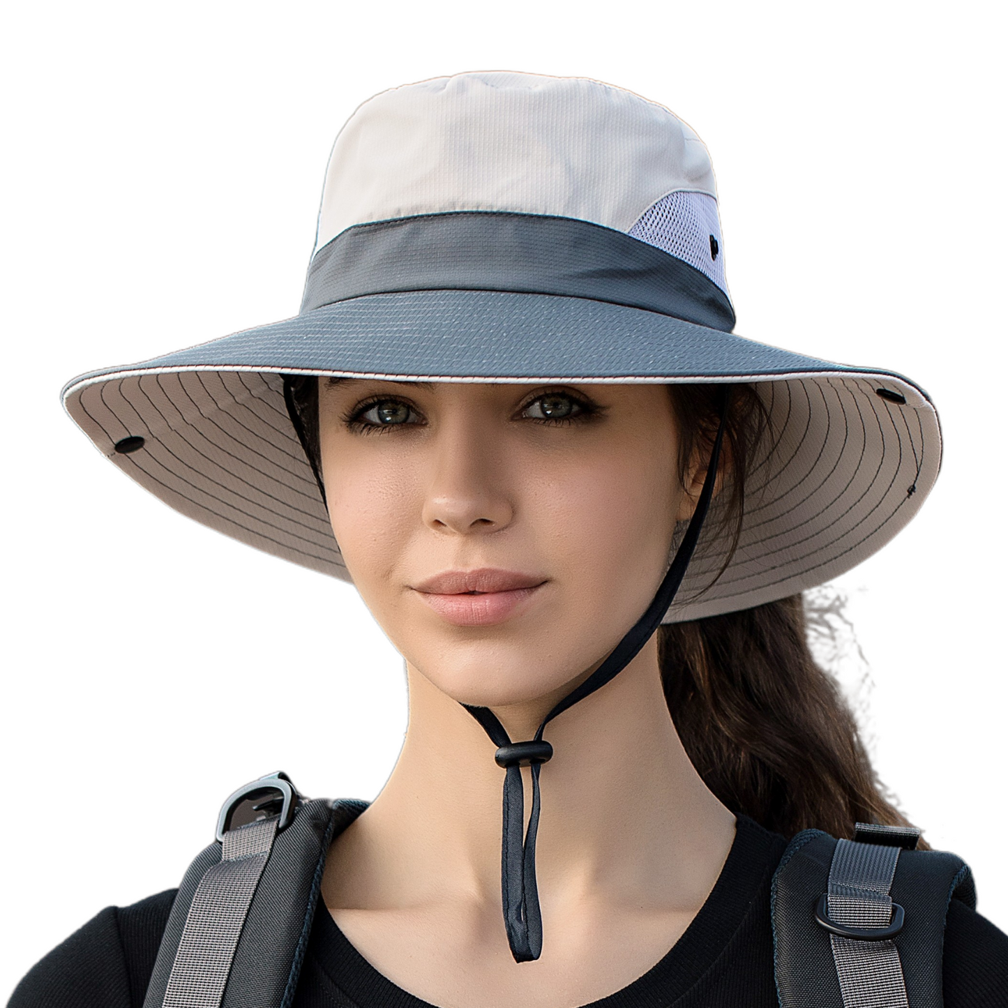Wide Brim Sun Hat with Ponytail Hole – UV Protection