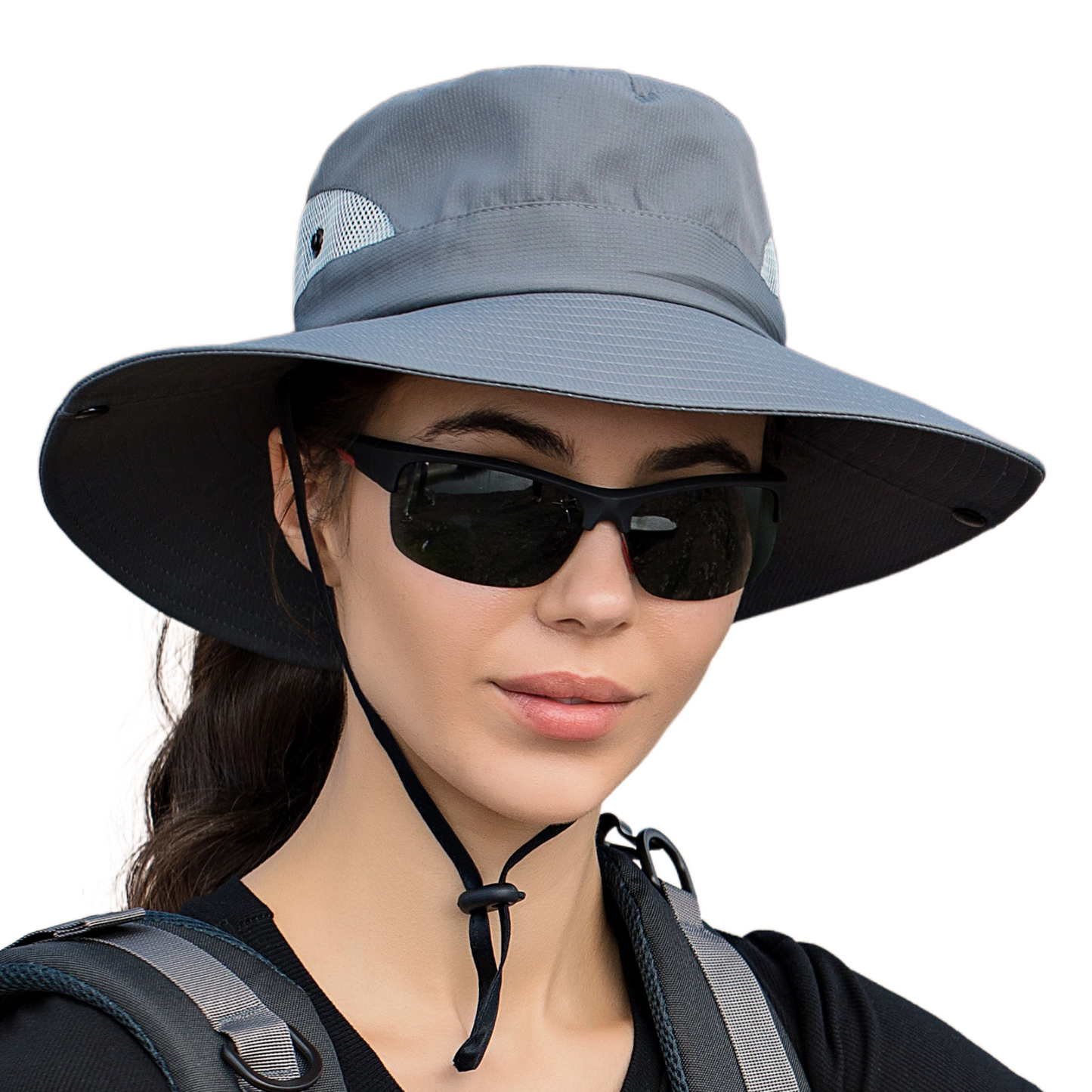 Wide Brim Sun Hat with Ponytail Hole – UV Protection