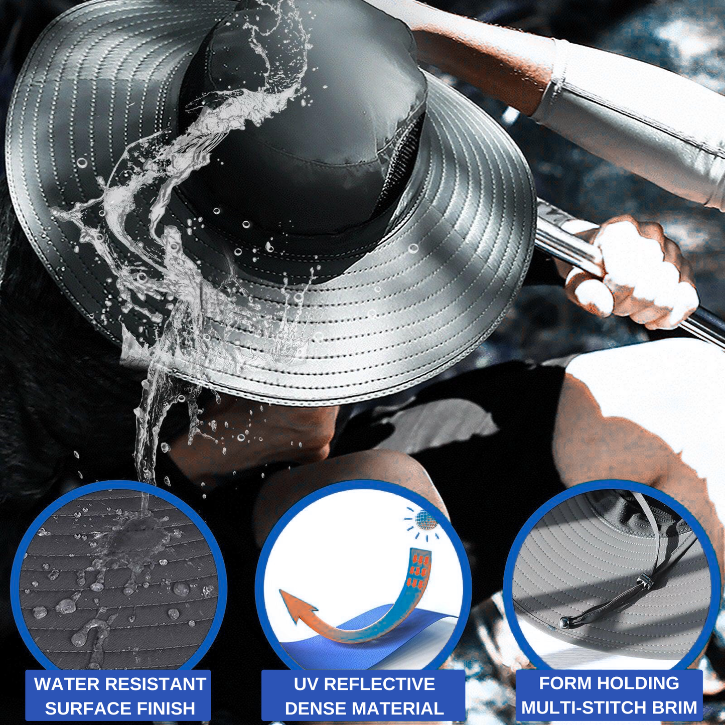 Extra Wide Brim Sun Hat for Big Heads – UV Protection
