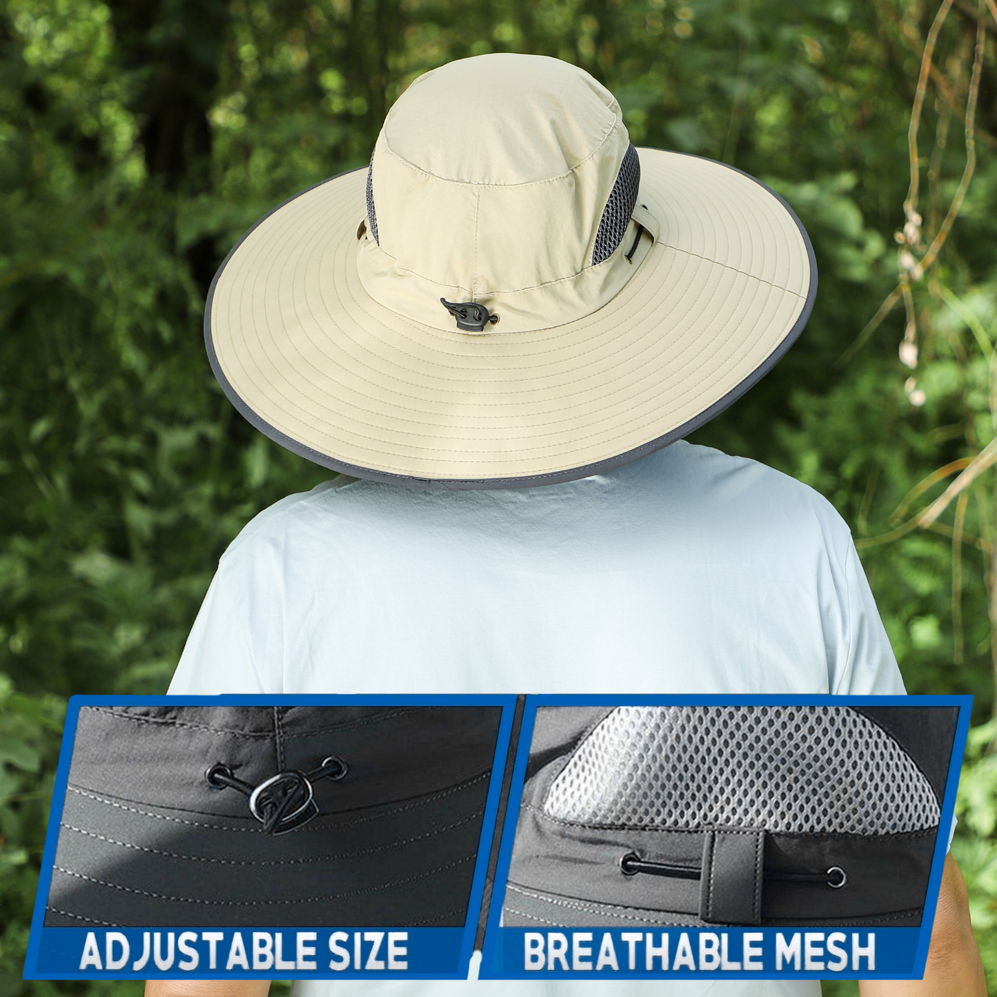 Extra Wide Brim Sun Hat for Big Heads – UV Protection