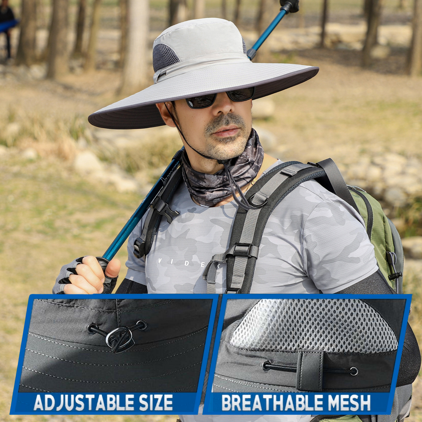 Extra Wide Brim Sun Hat for Big Heads – UV Protection