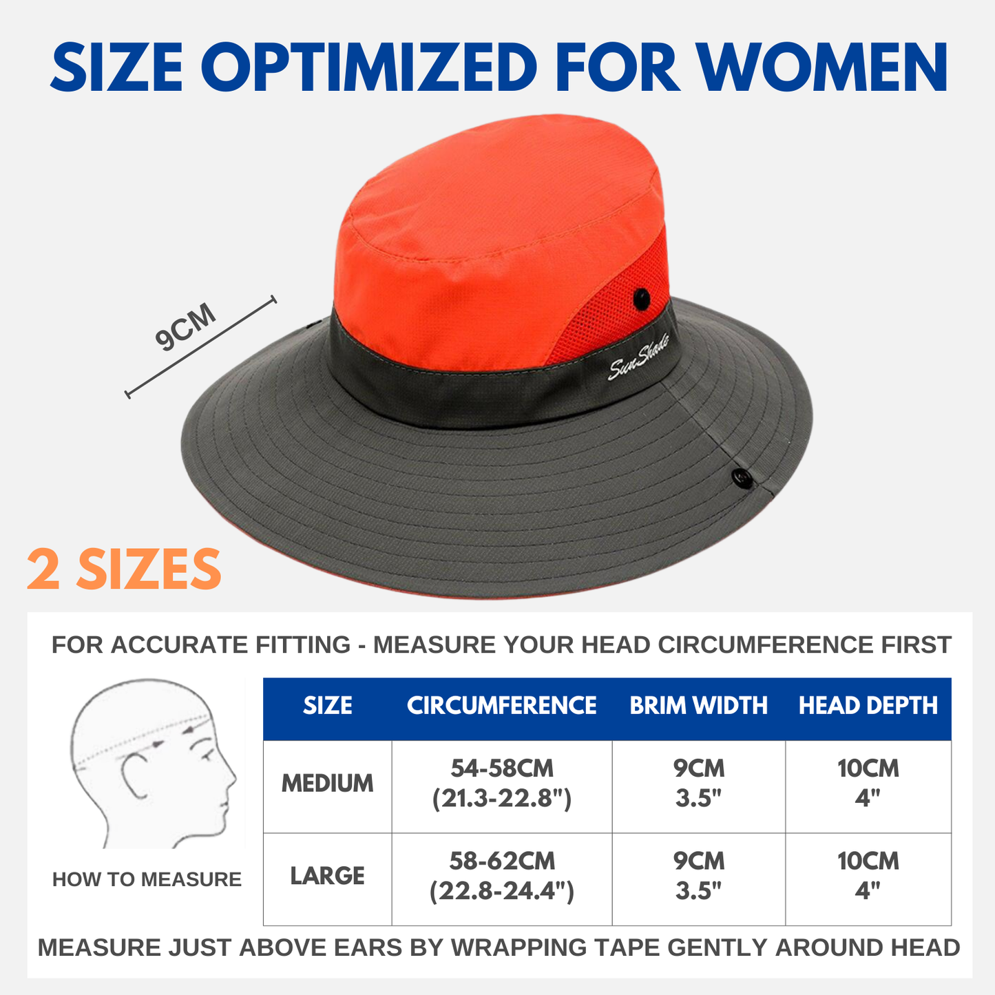 Wide Brim Sun Hat with Ponytail Hole – UV Protection