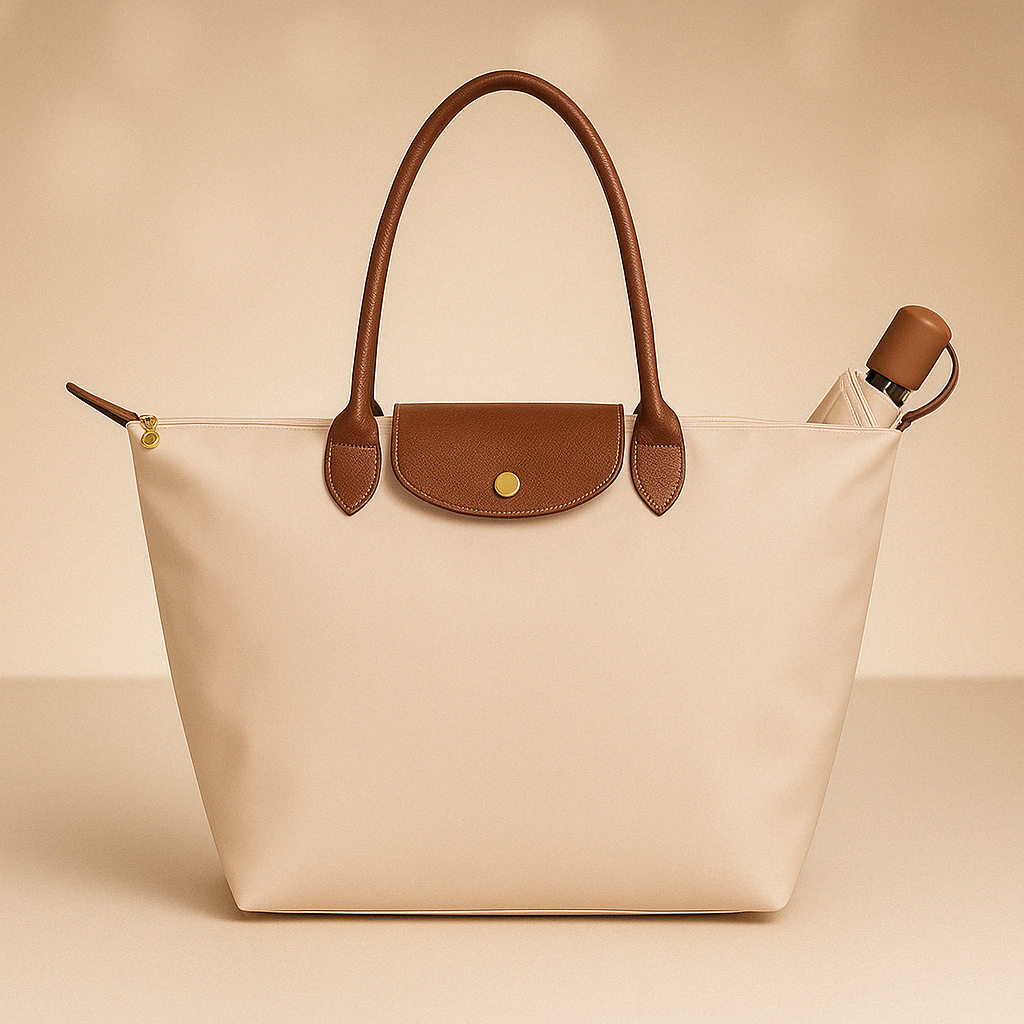 Leather Handle Tote Bag – Waterproof Lining, Stylish & Durable