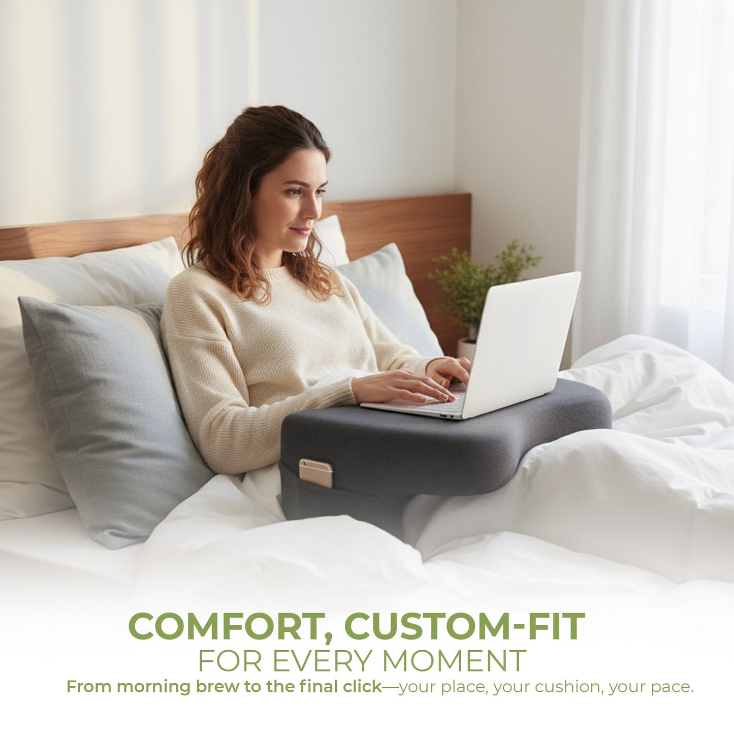Reading Pillow with Backrest – Lap Desk for Work & Gaming