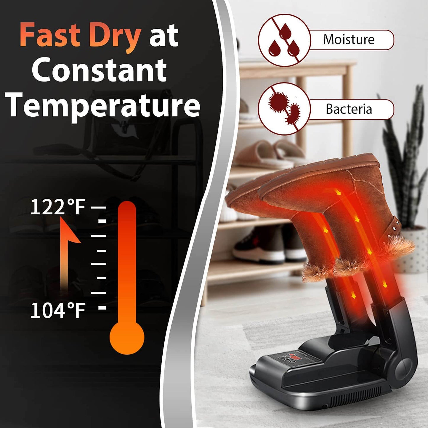 Fast Drying Portable Electric Shoe Dryer - Odor-Free Shoes