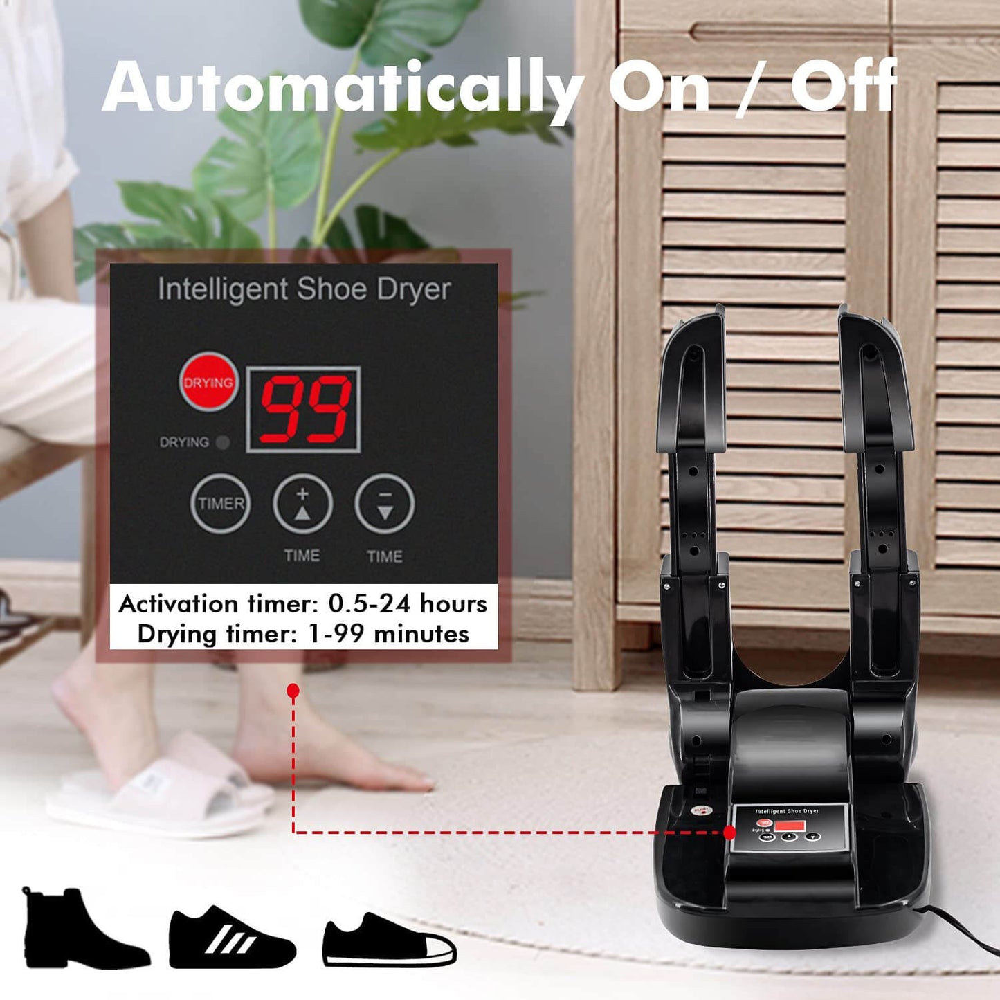Fast Drying Portable Electric Shoe Dryer - Odor-Free Shoes