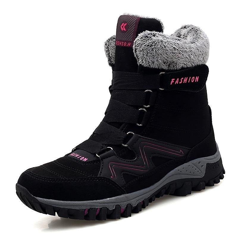 Super Warm Waterproof Snow Boots for Women – Insulated Winter Work & Casual Shoes with Plush Fur Lining