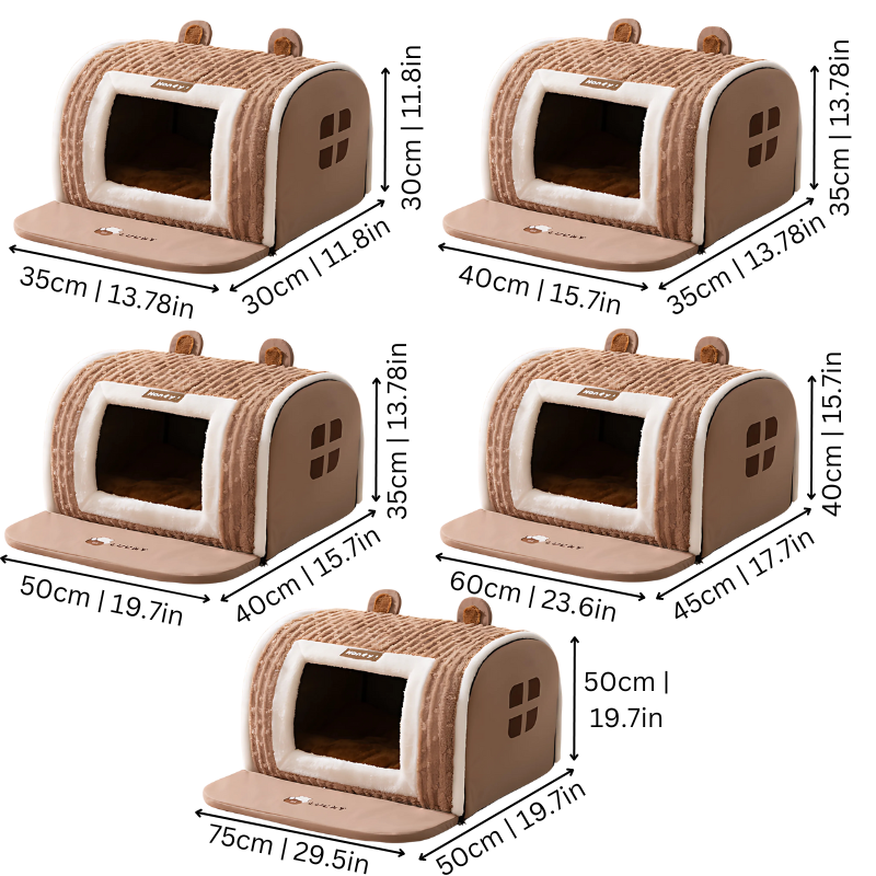 Cozy Plush Pet Bed - Warm Calming Cave