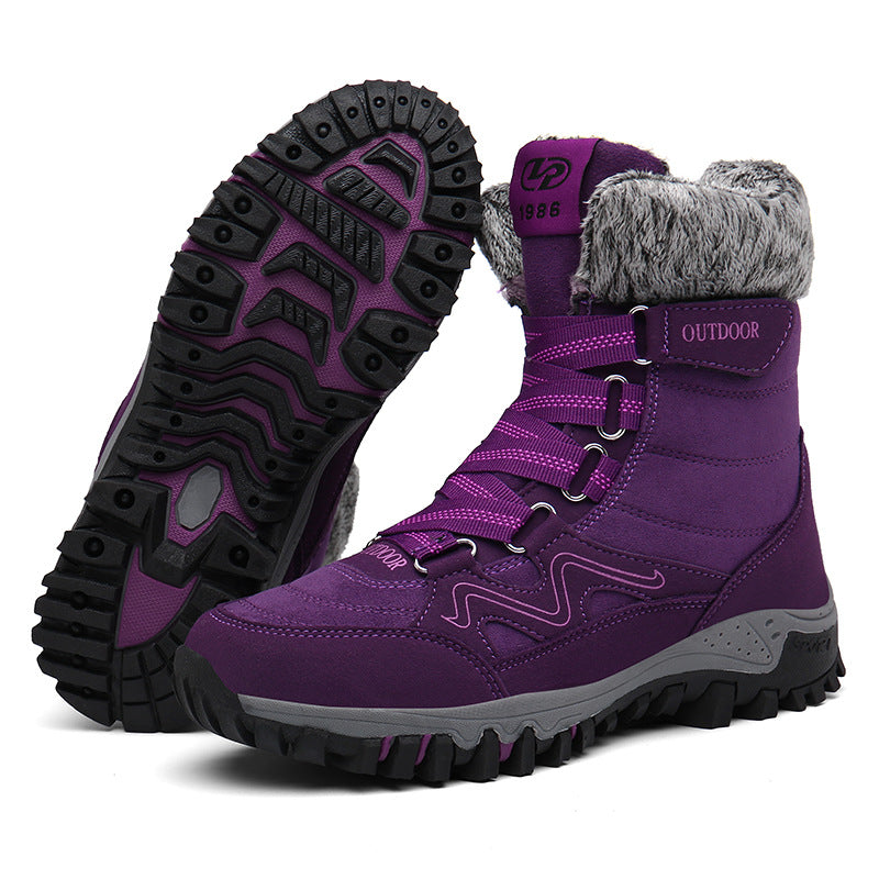 Super Warm Waterproof Snow Boots for Women – Insulated Winter Work & Casual Shoes with Plush Fur Lining