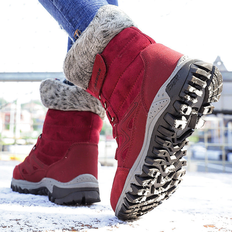 Super Warm Waterproof Snow Boots for Women – Insulated Winter Work & Casual Shoes with Plush Fur Lining