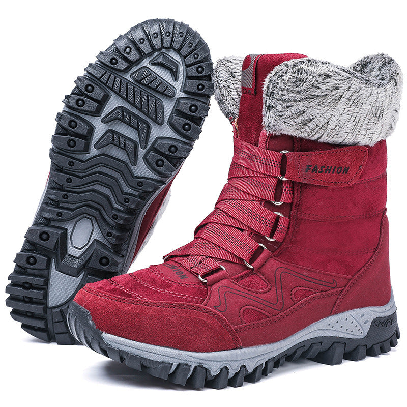 Super Warm Waterproof Snow Boots for Women – Insulated Winter Work & Casual Shoes with Plush Fur Lining