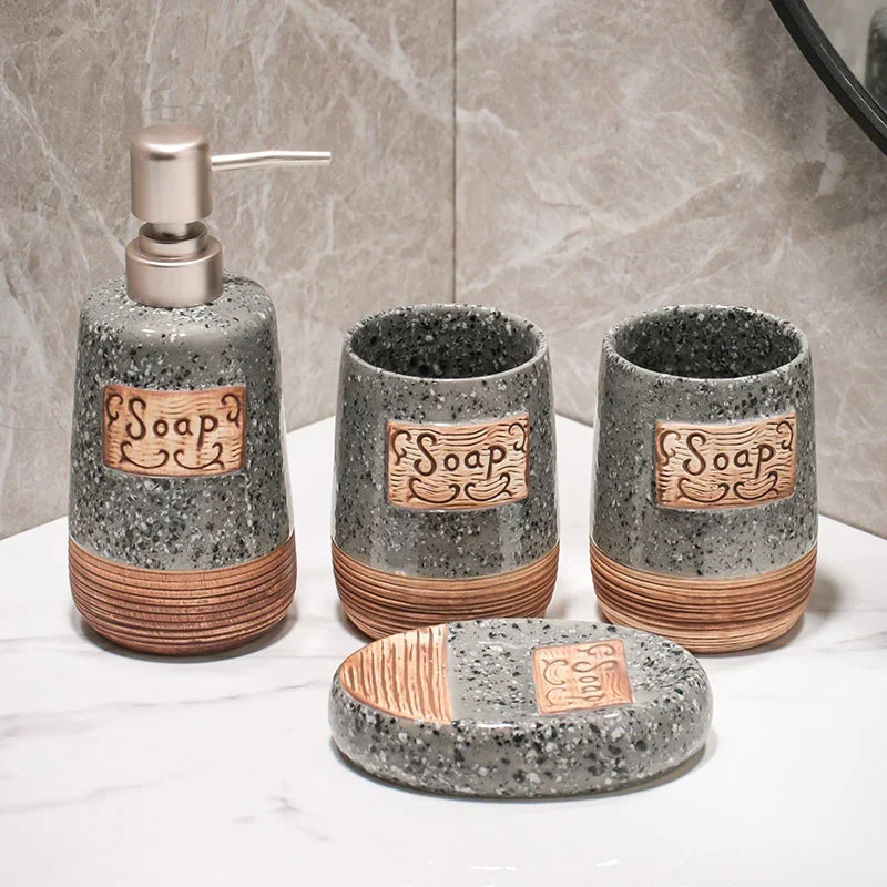 Ceramic Bathroom Accessory Set
