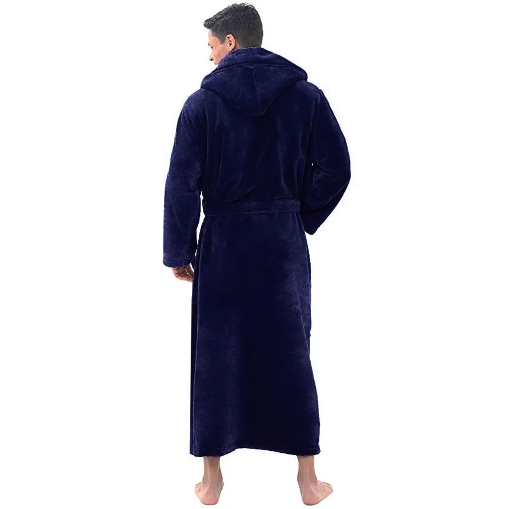 Men’s Hooded Bathrobe – Cozy Winter Robe