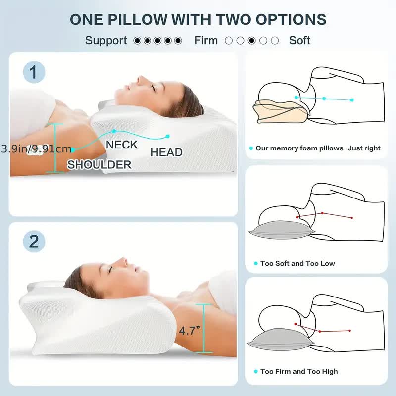 Butterfly Memory Foam Pillow – Neck & Arm Support Sleep