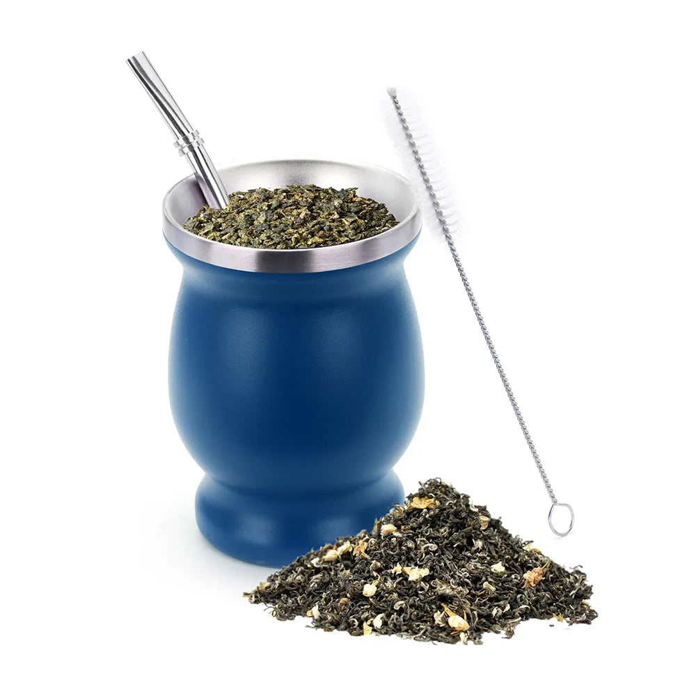 Yerba Mate Cup with Straw for Traditional Tea Drinking