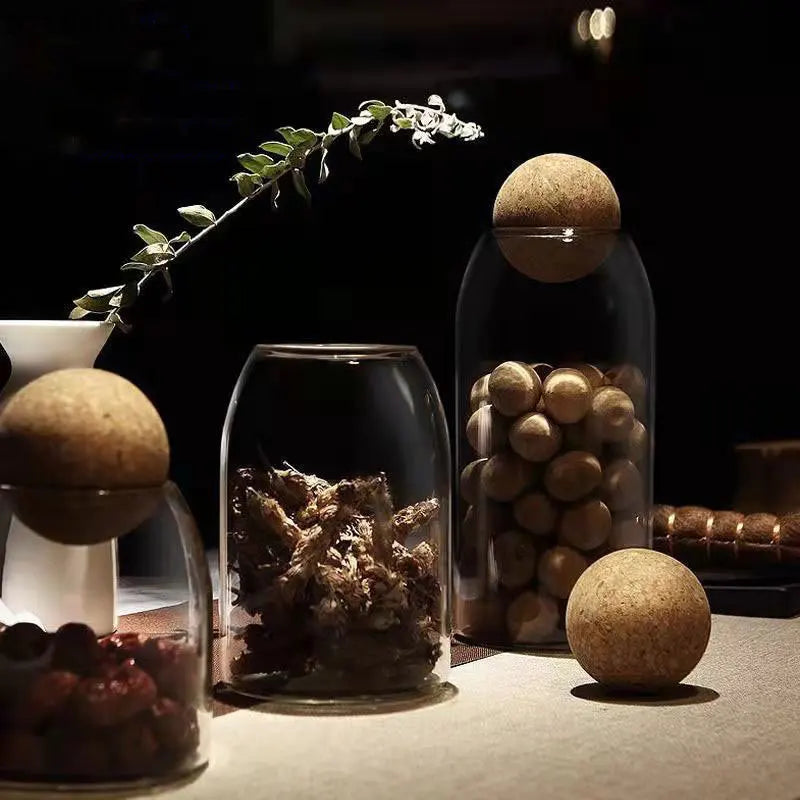Round Cork Glass Jar
